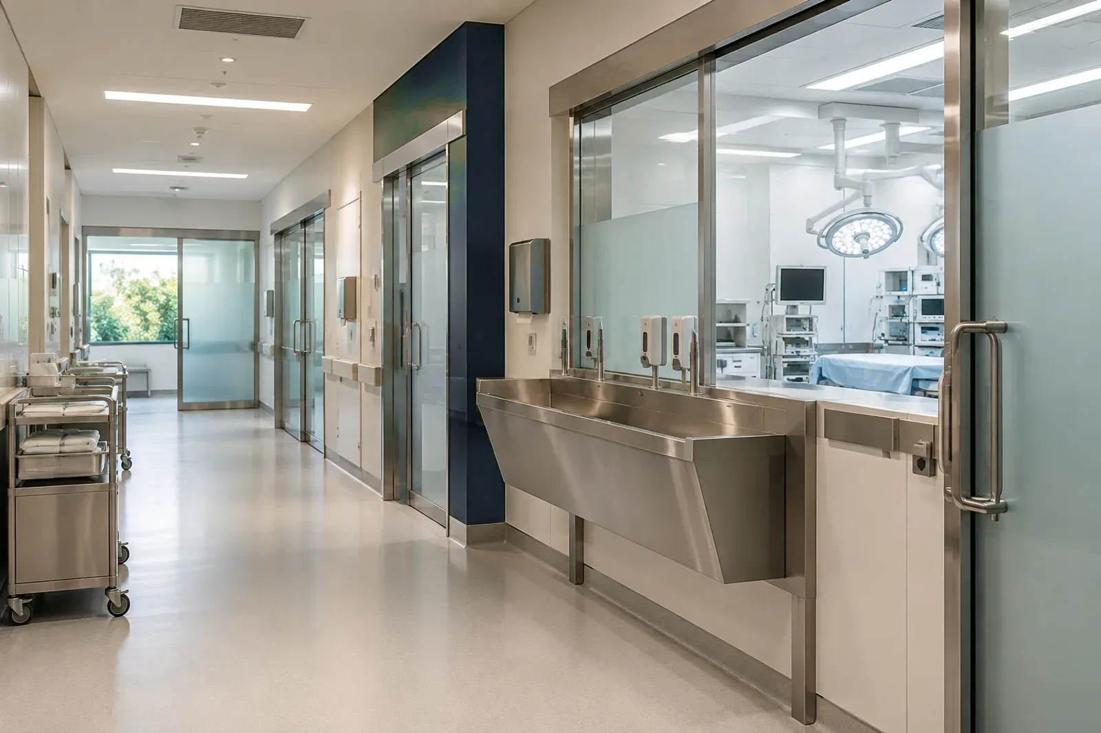 Corredor de acesso às salas cirúrgicas